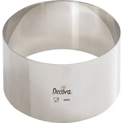 Kulatý dortový ráfek z nerezové oceli o rozměru 8 x 6 cm pro tvarování malých dortů a dezertů