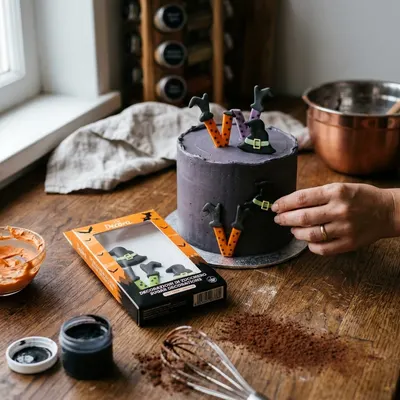 Cukrová dekorace Decora na dort ve tvaru halloweenských postaviček, set 6 kusů, výška 3,5 cm