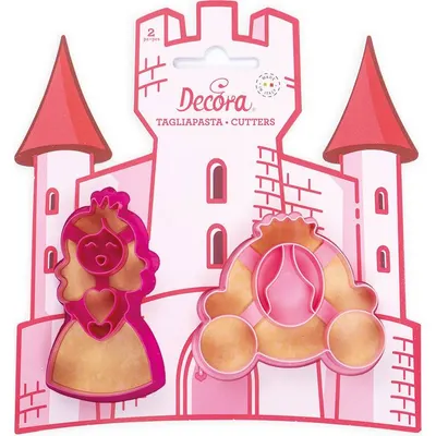 Vykrajovátka Decora ve tvaru princezny a kočárku, sada dvou kusů pro pečení sušenek a dortových dekorací
