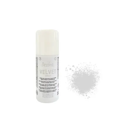 Sametový sprej Decora bílý v objemu 100 ml pro matný povrch zmrazených dezertů a semifreddo