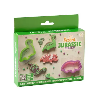 Vykrajovátka se stencily Dinosauři, 2 + 2 ks