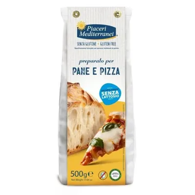 Bezlepková směs na chléb a pizzu Piaceri Mediterranei o hmotnosti 500 g pro domácí pečení italského pečiva