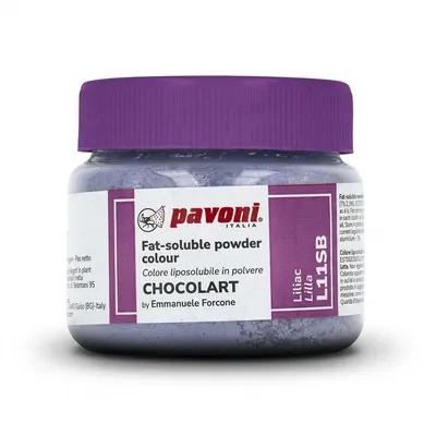 Tukorozpustná barva na čokoládu Pavoni v světle fialovém lila odstínu v balení 40 g