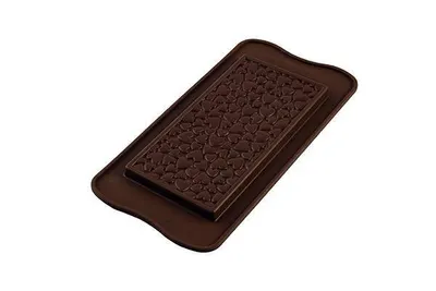Silikonová forma Silikomart Love Choco Bar na tabulkovou čokoládu se srdíčky pro domácí výrobu dárků