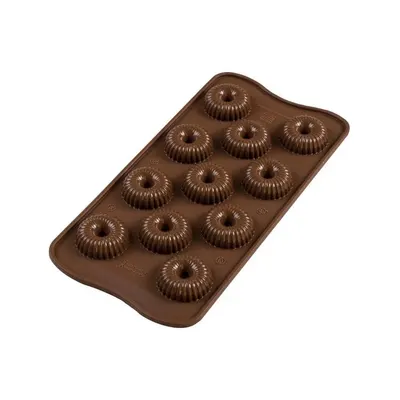 Silikonová forma Silikomart Choco Crown s vánočním reliéfním motivem na pralinky z čokolády