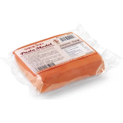 Oranžový modelovací fondán Saracino na dekorace a figurky dortů, balení 250 g