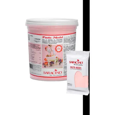 Modelovací hmota Saracino Light v světle růžové barvě, 1 kg, vhodná na tvarování dortových dekorací
