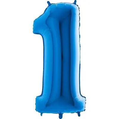 Nafukovací balónek číslo 1 modrý 102 cm