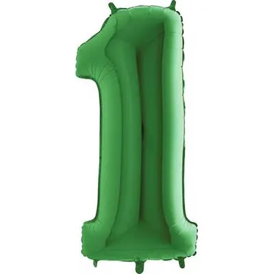 Nafukovací balónek číslo 1 zelený 102 cm Grabo