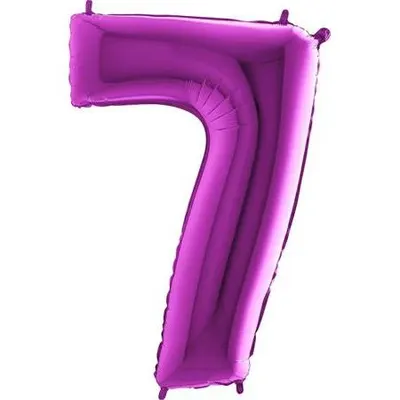 Extra velký fialový nafukovací balónek číslo 7 o délce 102 cm od značky Grabo pro narozeninové a party dekorace