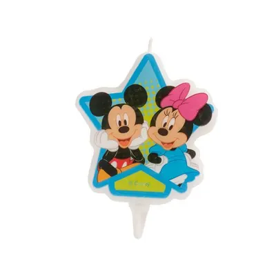 Svíčka Mickey Mouse a Minnie 2D, výška 6,5 cm