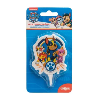 Dortová svíčka s motivy Paw Patrol od značky Dekora o výšce 7 cm pro narozeninový dort