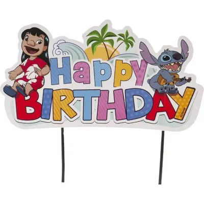 Zápich na dort s motivem postaviček z Lilo a Stitch od značky Dekora pro dětské oslavy