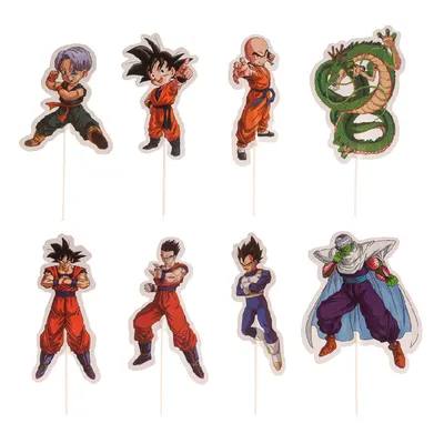 Papírové zápichy na muffiny s motivem Dragon Ball od značky Dekora, sada 16 kusů na zdobení dortů a cupcakes