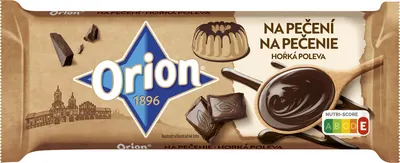 Cukrářská poleva Orion tmavá na vaření v balení 90 g, vhodná na máčení a dekorování sladkého pečiva