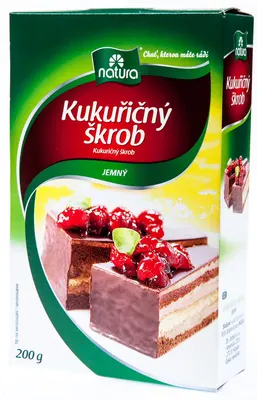 Kukuřičný škrob Natura k zahuštění krémů, omáček a polévek i k pečení, balení 200 g