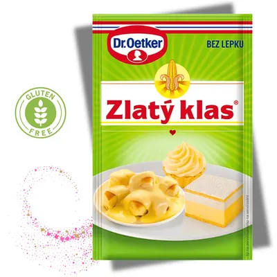 Dr. Oetker Zlatý klas bezlepkový krémový prášek na přípravu vanilkových krémů a náplní 40 g