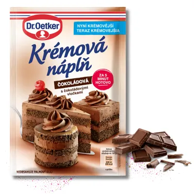 Dr. Oetker čokoládová krémová náplň v sáčku 80 g pro přípravu pevného čokoládového krému na dorty