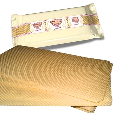 Sváteční waflové oplatky neplněné v rozměru 34 x 15 cm, balení 11 kusů, vhodné k domácí výrobě oplatků a zdobení dortů