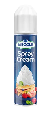 Šlehačka ve spreji MEGGLE Sladký sen s 21% tukem chlazená v balení 250 g k zdobení dortů a dezertů
