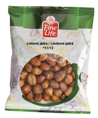 Lískové ořechy natural FINE LIFE v balení 100 g vhodné do pečiva a cukrářských výrobků