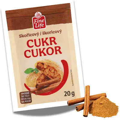 Skořicový cukr Fine Life 20 g s mletou skořicí pro pečení a dochucení moučníků