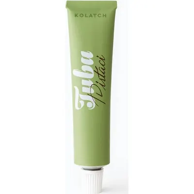 Pistáciový krém Kolatch v tubě o hmotnosti 45 g od značky Natural Jihlava, vhodný jako dezert nebo ochucovadlo