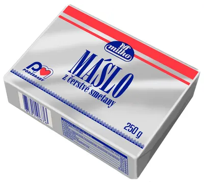 Tradiční české máslo milko 250 g chlazené, vhodné na pečení a přípravu krémů
