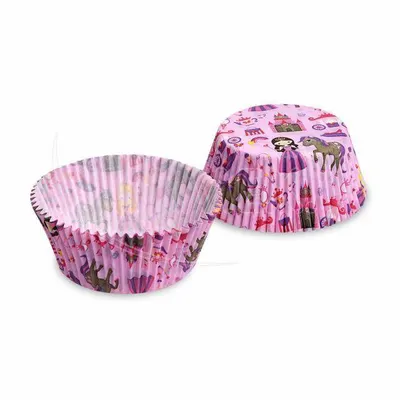 Růžové papírové košíčky na muffiny s motivem princezny od značky Wimex, 40 kusů v balení