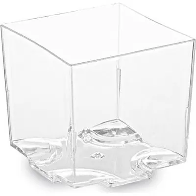 Čirý hranatý kelímek z PS na fingerfood a mini dezerty, objem 65 ml, balení 20 kusů od značky Wimex