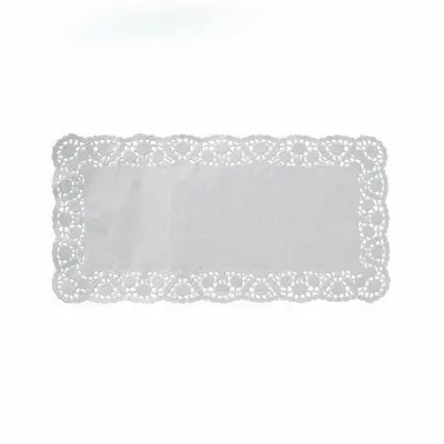 Bílá dekorativní krajka Wimex hranatého tvaru 40 x 20 cm, balení 100 kusů pro zdobení dortů a cukrářských výrobků