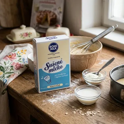 Sušené polotučné mléko Bohemilk v balení 400 g vhodné do cukrářských krémů a těst