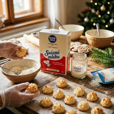 Sušené plnotučné mléko Bohemilk v balení 400 g vhodné do krémů, těst a polev na dorty a dezerty