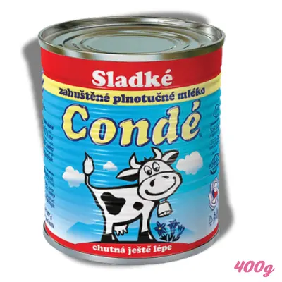 Slazené zahuštěné kondenzované mléko Bohemilk Condé v plechovce 400 g pro přípravu krémů, náplní a dortů