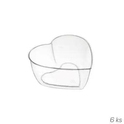 Srdíčkové kelímky na dezerty Orion o objemu 0,12 l, balení šest kusů, vhodné na panna cottu a pudinky