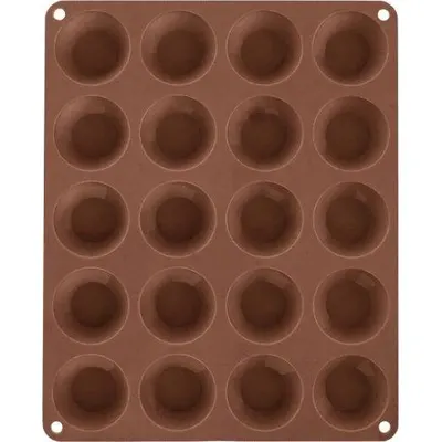 Silikonová pečicí forma Orion na 20 mini muffinů v hnědé barvě