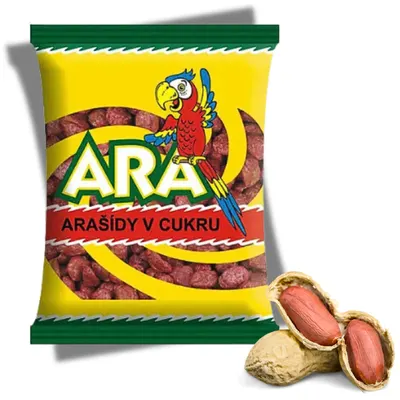 Křupavé arašídy v cukrové krustě značky ALIKA v sáčku o hmotnosti 60 g