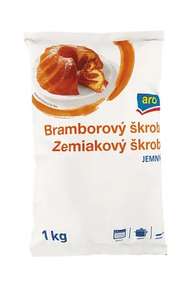 Bramborový škrob ARO v balení 1 kg k zahušťování krémů a omáček i k jemnému pečení