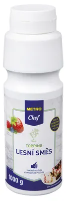 Topping příchuť lesní směs od značky METRO Chef v balení 1 kg, tekutá dezertní poleva s chutí jahod, malin a borůvek