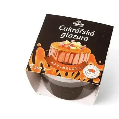 Cukrářská karamelová glazura Kovandovi s lesklým zrcadlovým efektem pro dozdobení dortů a zákusků