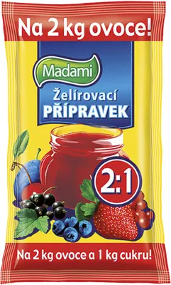 Želírovací přípravek Madami v balení 50 g na výrobu domácích džemů a ovocných želé