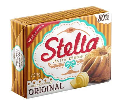 Rostlinný margarín Stella Originál v chlazeném balení 250 g vhodný na pečení těst a dortů