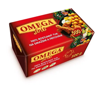 Rostlinný ztužený tuk OMEGA Frit na smažení a pečení v balení 500 g