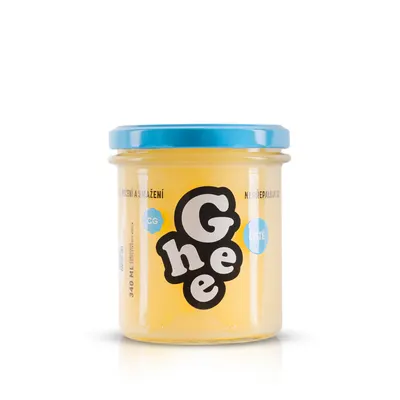 Přepuštěné máslo ghí od CZ distribuce v balení 340 g vhodné ke smažení a pečení