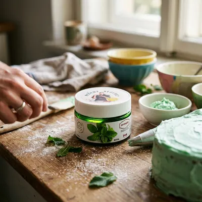 Ochucovací pasta s mátovou příchutí značky IRCA Joypaste na krémy a dorty, balení 200 g