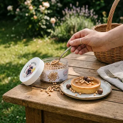 Křupavé cereální kuličky v čokoládě se slaným karamelem Callebaut, 100 g, na zdobení a plnění dortů a dezertů