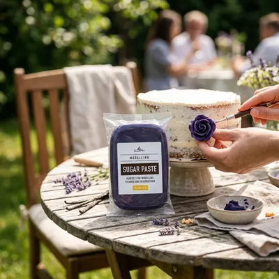 Tmavě fialový vanilkový fondán SweetArt o hmotnosti 250 g na potahování a modelování dortů