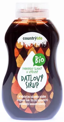 Country Life datlový sirup BIO v lahvi 250 ml jako přírodní tekuté sladidlo ze sušených datlí