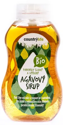 Country Life BIO agávový sirup v lahvi o objemu 250 ml, přírodní tekuté sladidlo pro pečení a nápoje
