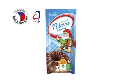 Cukrářská mléčná poleva Carla v balení 100 g pro polévání a zdobení dortů a zákusků